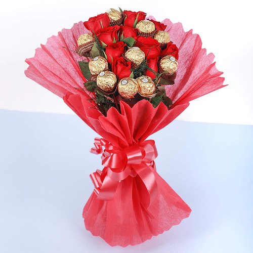 Red Roses and Ferrero Bouquet